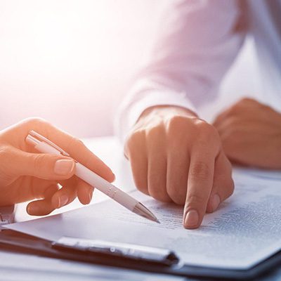 person signing documents