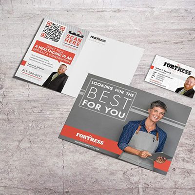 Fortress Benefits postcard mockups