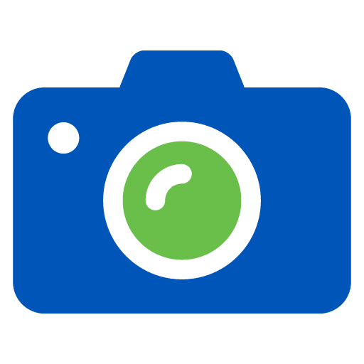 blue and green camera graphic