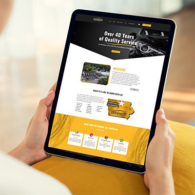 Person looking at website on iPad