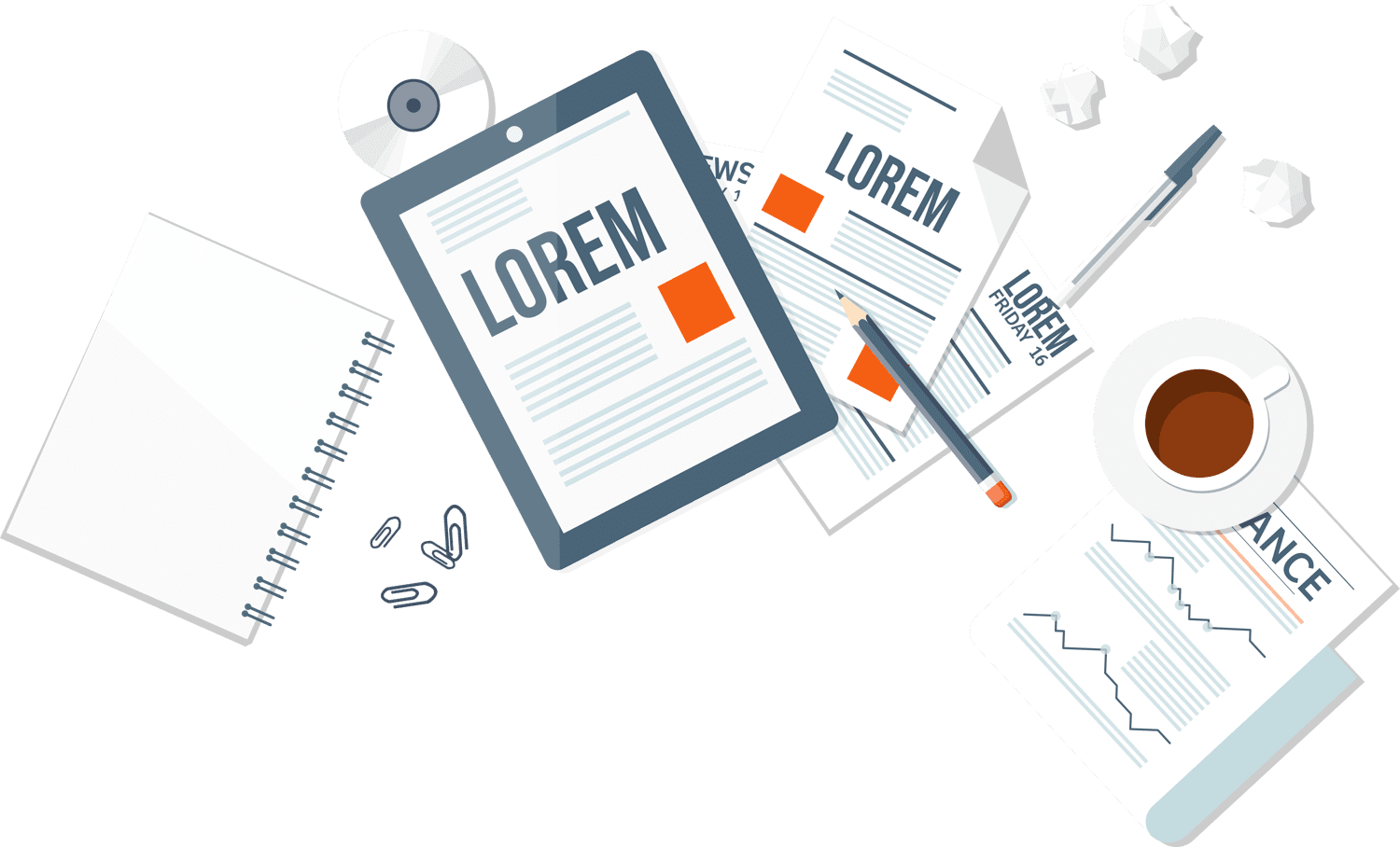 ipad and papers graphics