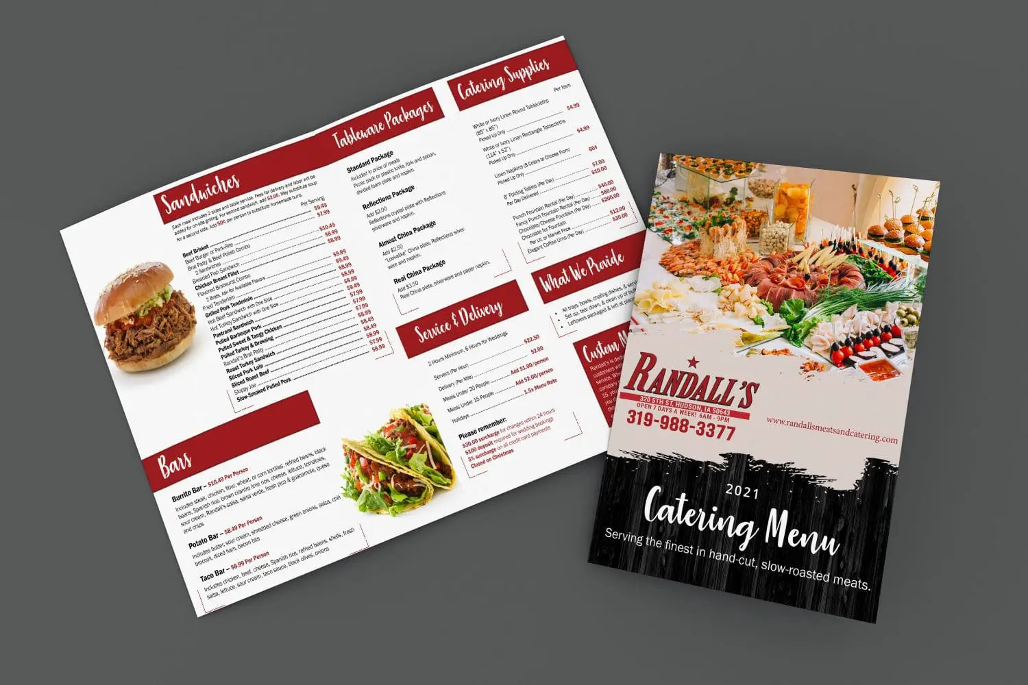Randalls Catering menu